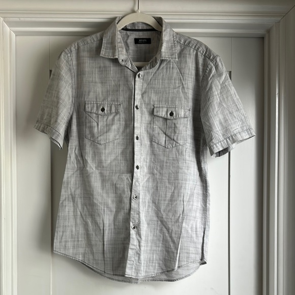 Alfani Gray Casual Button Down Shirt - Picture 1 of 4